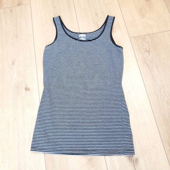 Duluth Trading Tank Black & Gray Striped Classic Womens Small No-Yank Utility - Picture 5 of 10